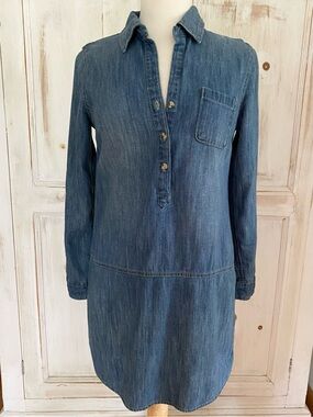 GAP Denim Dress Long Sleeve Pullover XS